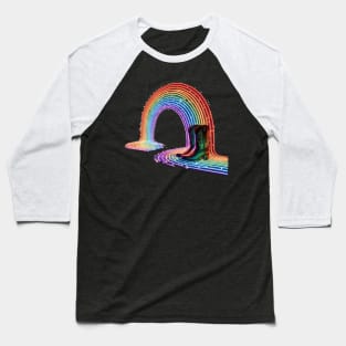 Neon Rainbow Cowboy Boots Baseball T-Shirt